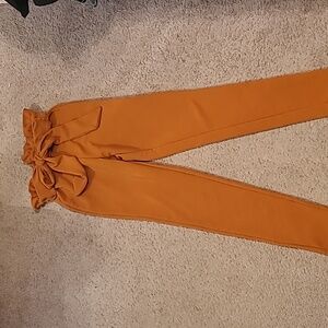 Shein Ruffle Pants Size XS Mustard